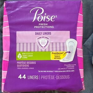🌊3/$15~Poise Incontinent Liner Pads ~Long Length (44 ct).